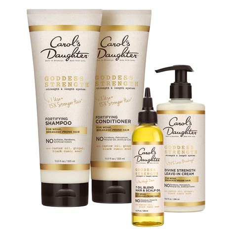 Carol daughter hair products. Carol's Daughter Goddess Strength 7 Oil Blend Scalp and Hair Oil for Wavy, Coily and Curly Hair, Hair Treatment with Castor Oil for Weak Hair, 4.2 Fl Oz 4.6 out of 5 stars 12,456 27 offers from $10.99 