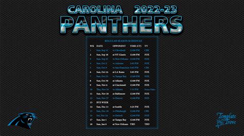 Carolina Panthers Schedule 2022 2023