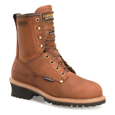 The Carolina Men's 8" Waterproof Work Boots 8028 & 8528 are mesh lined and available at Discount Safety Gear. Electrical hazard rated to protect you from charges up to 14,400 volts at 60 hz, these work boots offer protection from the outside with a Kharthoum cigar leather upper that is extra durable. The boots have a removable kiltie, a heavy ....
