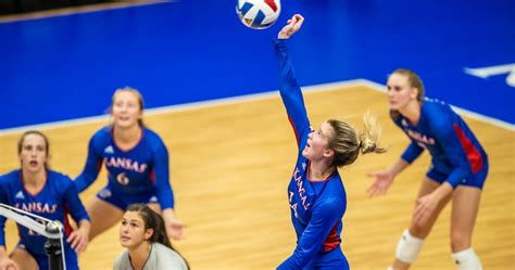 Kansas volleyball cruised past the Kent State Golden Eagles Saturday in three close sets, but ultimately pulled through to win, 3-0. Kansas volleyball’s Caroline Bien helps Jayhawks soar over .... 