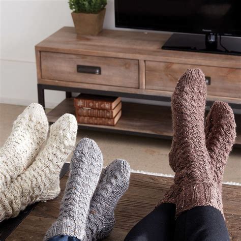 Caron Cozy Knit Cabin Socks, Off White S Cabin socks, Sock knitting