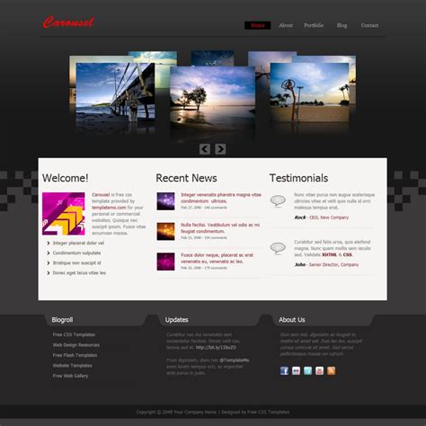 Carousel Template Free HTML Website Templates