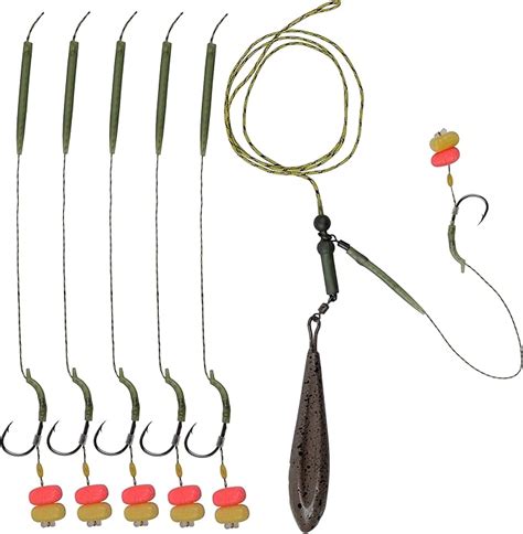 Carp Fishing Rigs Kit, Carp Flat Pear Sinker with Swivel Carp …