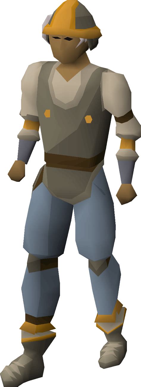 The Constructor's outfit is an experience-boosting set obtained from the Temple Trekking and Burgh de Rott Ramble minigame. This outfit requires completion of In Aid of the Myreque to participate in the minigame but The Darkness of Hallowvale must also be completed to get over 300 total levels so it is a requirement for the garb. It is a five-piece set that when worn gives a boost to .... 