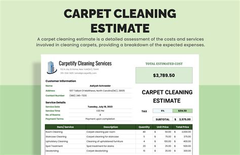 Carpet Cleaning Estimate Template