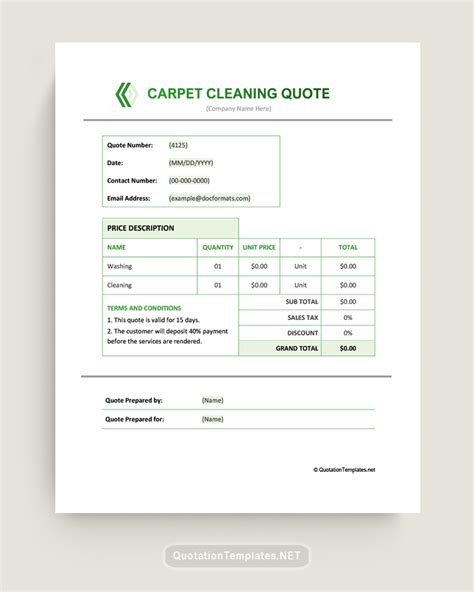 Carpet Cleaning Quote Template