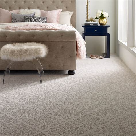 Carpet bedroom. Deep, long pile gives flooring the feel-good factor, while a mix of high and low pile heights can be very luxurious. ‘This gives you a carpet that feels good at a reasonable price,’ says David Cormack, Marketing Director, Cormar. Nubbly boucle in solid colors are also in demand. 4. Play with pattern. 
