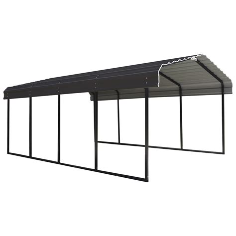 Frame Material: Metal Size: 2-car. Arrow. 20-ft W x 20-ft L x 7-ft H Charcoal Metal Carport. Model # CPHC202007. 52. Color: Charcoal. • Built strong with a 2x3 inch 15 gauge wall thickness, the Arrow Carport delivers wind and snow load strength and stability. • An all-weather carport that will protect your vehicle or outdoor space all-year .... 