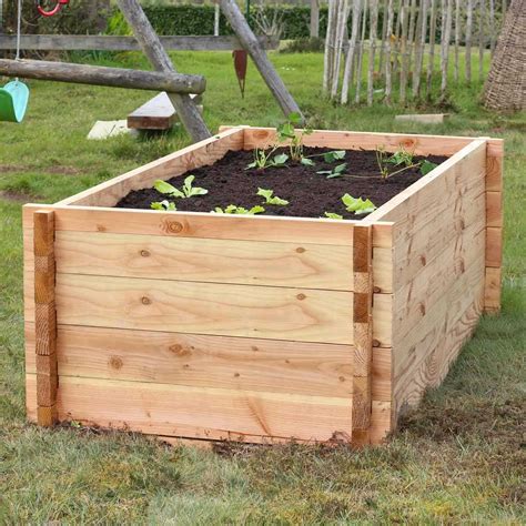 Carré potager de jardin bac sur pied surélevé en bois + mini serre ...