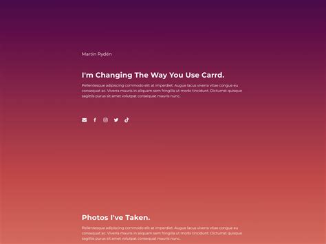 Carrd template Blog/Personal site Gradients