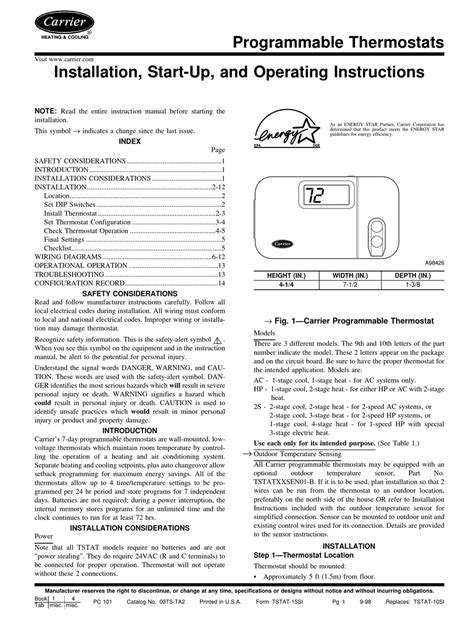 Carrier Thermostat User Manuals Download ManualsLib