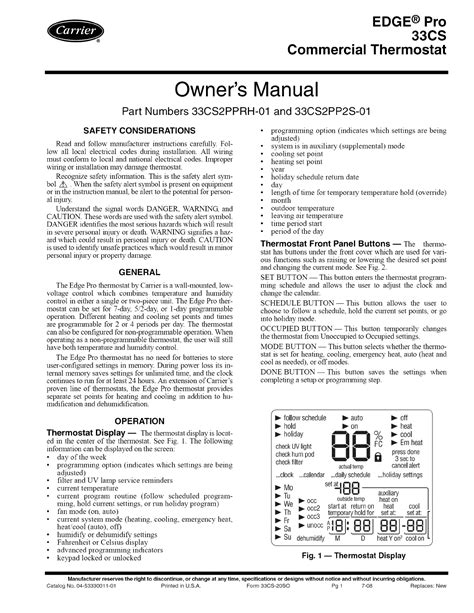 Carrier edge pro 33cs commercial thermostat manual. - Wastewater certification level d study guide colorado.