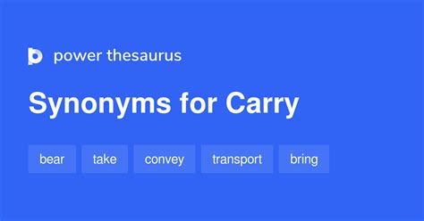 Carry thesaurus. Synonyms for hand-carry include facilitate, ease, accelerate, advance, drive, expedite, forward, further, hasten and hurry. Find more similar words at wordhippo.com! 