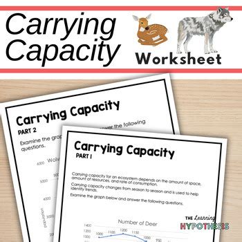 Carrying Capacity Worksheet Answers Carrying Capacity Lesson Plans