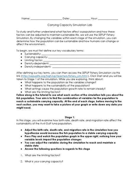 Carrying capacity simulation lab.  A merchant carries a customer. ) from o...