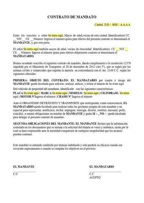 Carta de mandato del comprador a un agente ejemplo. - 1991 corvette section 8a electrical diagnosis service manual supplement.
