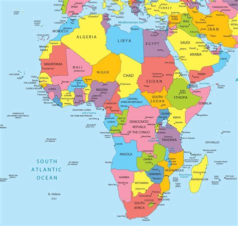 Carte de l afrique. Carte de l'Afrique. Carte géographique de l'Afrique. Géographie de l'Afrique. Chaînes de montagnes, plaines et plateaux: Sahel, Atlas, Hoggar, Massif du Tibesti, Bassin du Congo, Plateau du Katanga, Darfur, Plateaux d'Éthiopie, Plateau de Luanda, Corne de l'Afrique, Ligne du Cameroun 