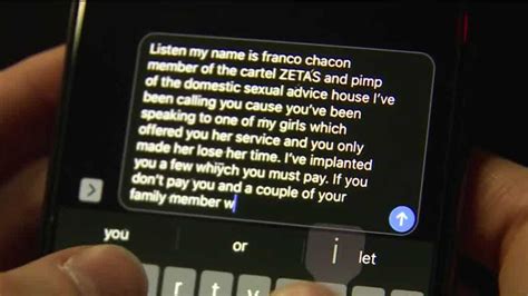 Cartel scam text messages. The scam features text messages of mutilated bodies, pursued for threats to assault family members with their addresses include. RALEIGH, N.C. (WTVD) -- A new text scam left a Rallying man terrified after he received texts that claimed to be from the cartel threatening his our with personal information and extremely graphic photos. 