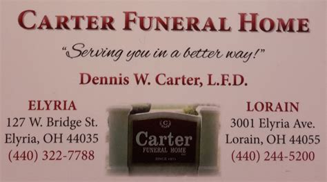 Visitation hours will be 10a to 11am, followed by her final farewell at 11a. Douglas Price will be conducting services.&nbsp;</p> <p>Arrangements Entrusted to Carter Funeral Homes Inc 440-244-5200, Online condolences can be sent to carterfuneralhome@yahoo.com or carterfuneralhomes.com</p> Lorain, Ohio. 