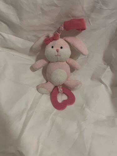 Carters Child of Mine Plush Bunny Rabbit Pink Hanging Crib Teether …