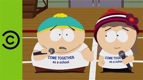 Cartman does this again in "Mysterion Rises" when he beats up a little girl in an airport after she asked him what Mintberry Crunch was like. He attacks Pip and Tolkien with a rock causing to have their arms broken which is mild assault, but Cartman gets arrested for a hate crime instead.. 