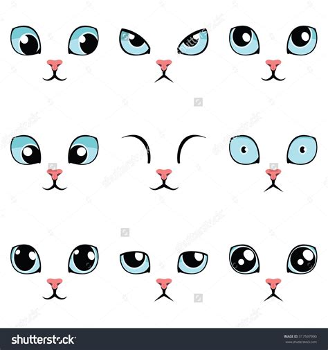 Cartoon Cat Eyes Drawing
