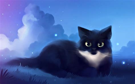 Cartoon Cute Cat Drawing Wallpaper