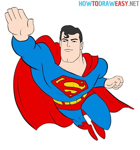 Cartoon Drawing Of Superman