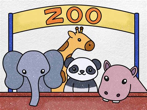 Cartoon Easy Zoo Drawing