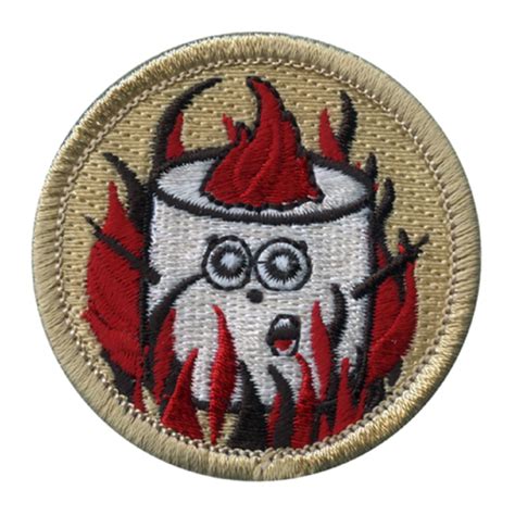 Cartoon Flaming Marshmallow Scout Patrol Patch - ClassB