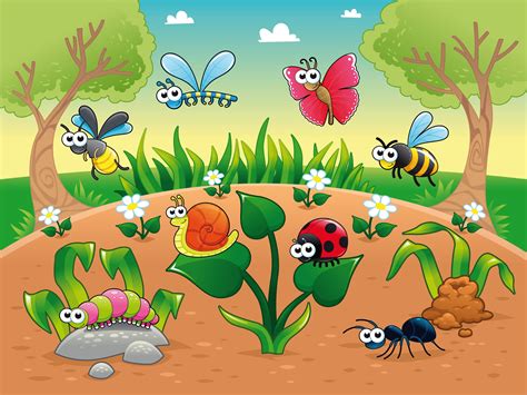 Cartoon Garden Insects