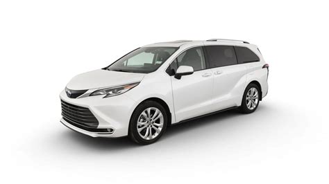  Carvana Certified. 2020 Toyota Sienna. L • 38,153 miles. $29,590. Shipping: $1,890. Get it by. Finance with Carvana. Real, personalized financing terms in less than 2 minutes, with no impact to your credit. GET PRE-QUALIFIED NOW. . 
