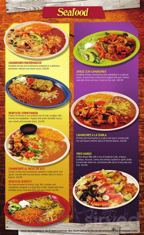 Casa Vallarta Mexican Restaurant menu in Lake Katrine, …