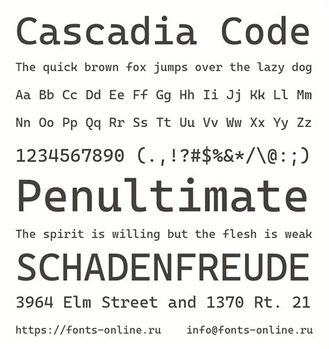 Cascadia Code font