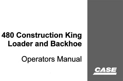Case 480 e construction king operators manual. - The practical guide to project management documentation by john rakos.