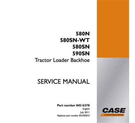 Case 580 super n service manual. - Guía de estudio de prueba de mantenimiento industrial.