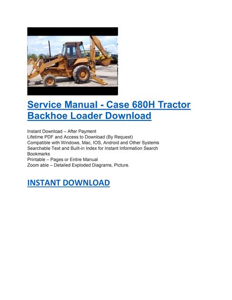 Case 680h loader backhoe service manual. - Apics cpim dsp instructors guide complete.