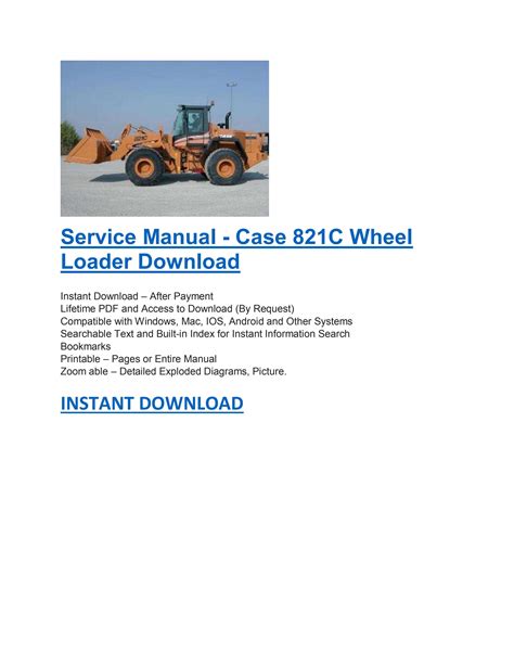 Case 821c wheel loader service repair manual. - Über die entstehung von david hilberts grundlagen der geometrie.