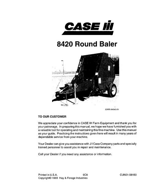 Case 8420 round baler operator manual. - Was will ich? - ich will redlichkeit.