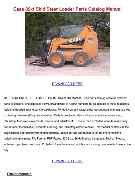 Case 85xt skid steer loader parts catalog manual. - Pioneer tuner eeq mosfet 50wx4 manual.