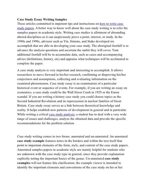 Case Study Analysis Academic Essay - Write My Essay