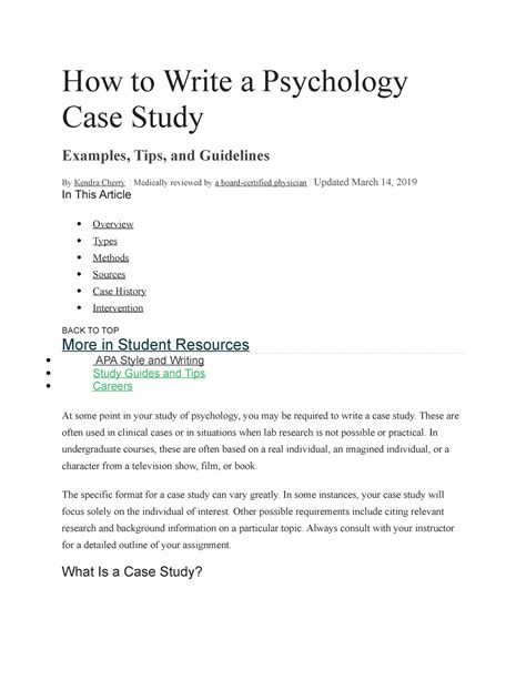 Case Study Theory - Psychology bibliographies - Cite This For Me