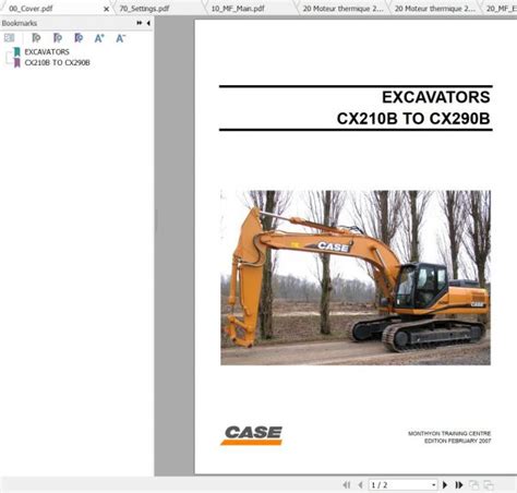 Case cx210b service manual.  Each section covers a specific component or system wit...