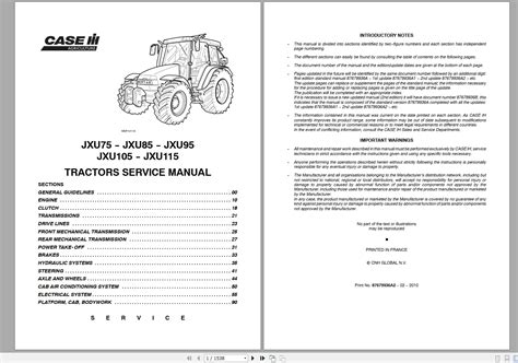 Case ih jxu 105 manuale di servizio. - Manual tilt and trim 25 etec.
