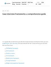 Case interview frameworks a comprehensive guide IGotAnOffer