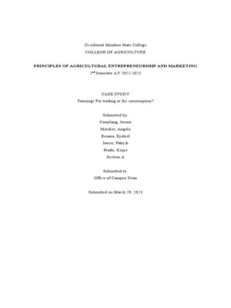 Case study on agriculture pdf.  They collected data on The Center for Integrate...