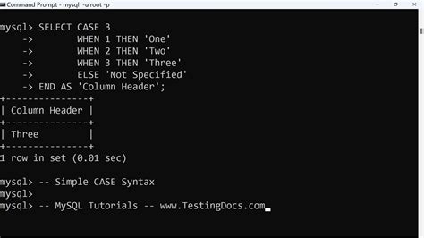 Case syntax in mysql
