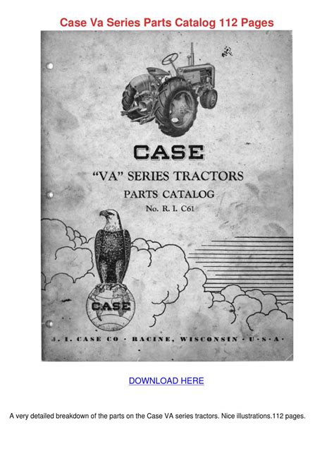 Case va series traktor motor service handbuch betreiber teile kataloge 5 handbücher download. - Kyocera mita pf 60 paper feeder service repair manual parts list.