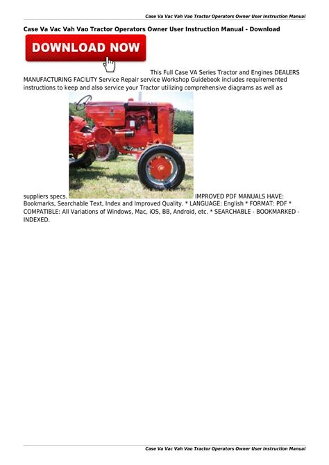 Case va vac vah vao tractor operators owner user instruction manual download. - Sony dav dz175 dvd home theater system manual.
