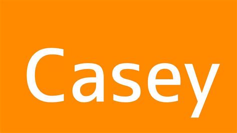 Last updated October 10, 2023. How to say Casey in English? Pronunciation of Casey with 6 audio pronunciations, 1 synonym, 2 meanings, 7 translations, 47 sentences and more for Casey.. 